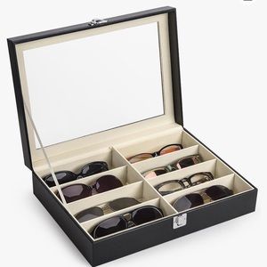 Sunglasses Organizer, Eyewear Display Case, Leather Multi Jewelry Holder
